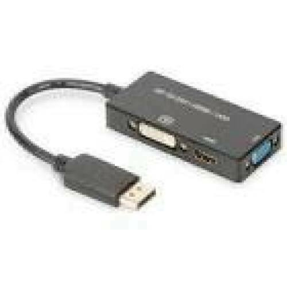 DIGITUS DisplayPort converter cable DP - HDMI+DVI+VGA M-F/F/F 0 2m 3 in 1 Multi-Media cable CE bl gold