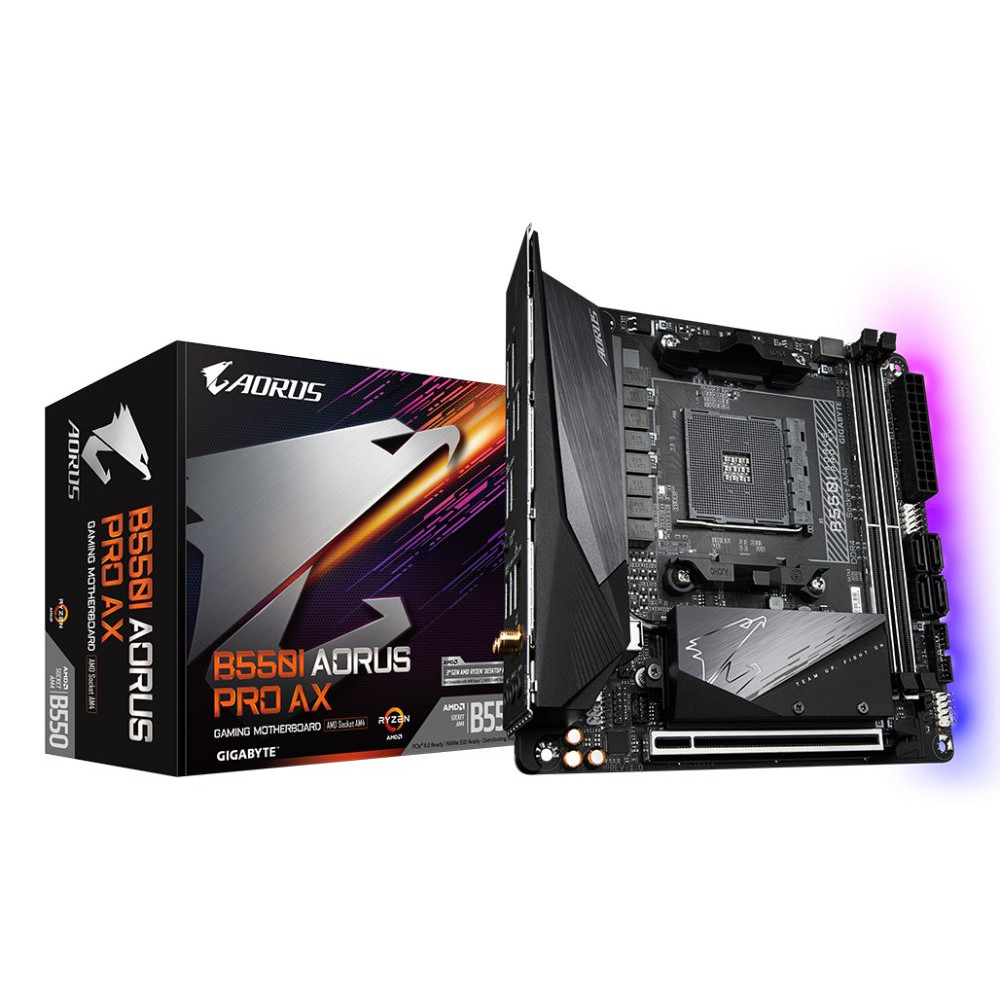 GIGABYTE B550 I AORUS PRO AX AM4 DDR4 2xM.2 4xSATA WiFi 6 DP HDMI mITX