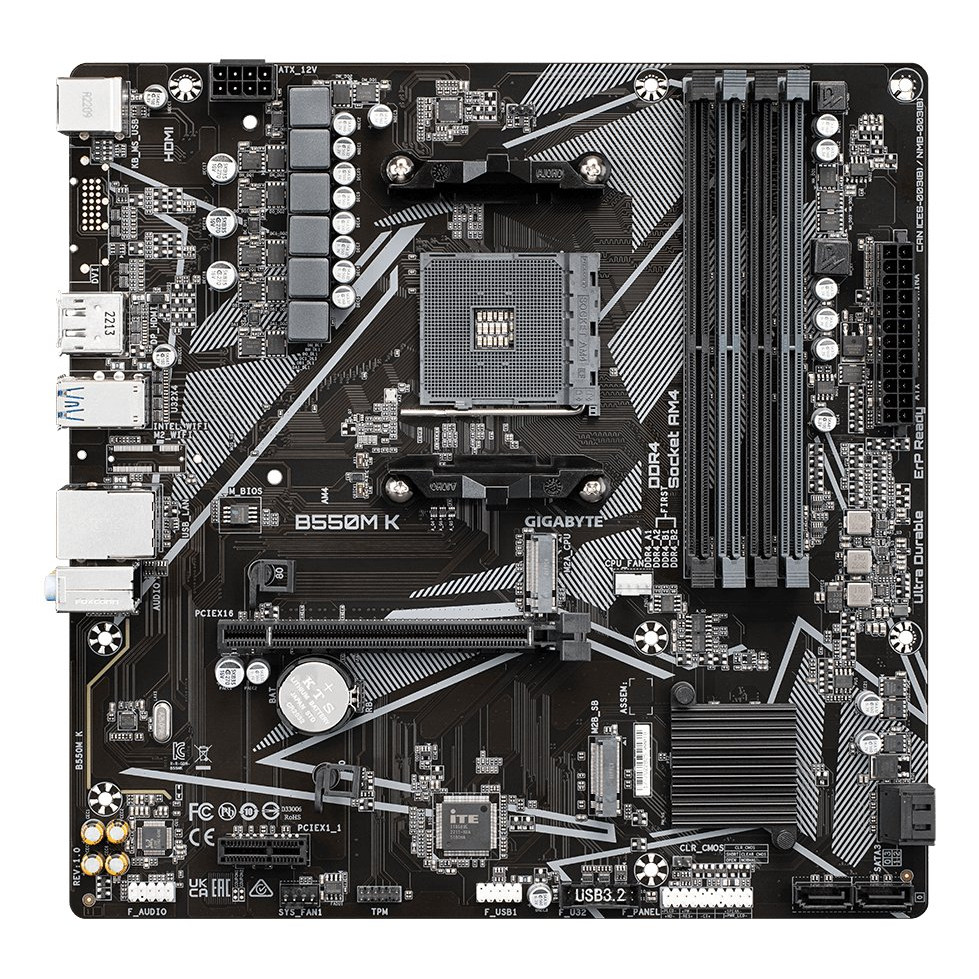 GIGABYTE B550M K AM4 4xDDR4 mATX HDMI DP USB MB