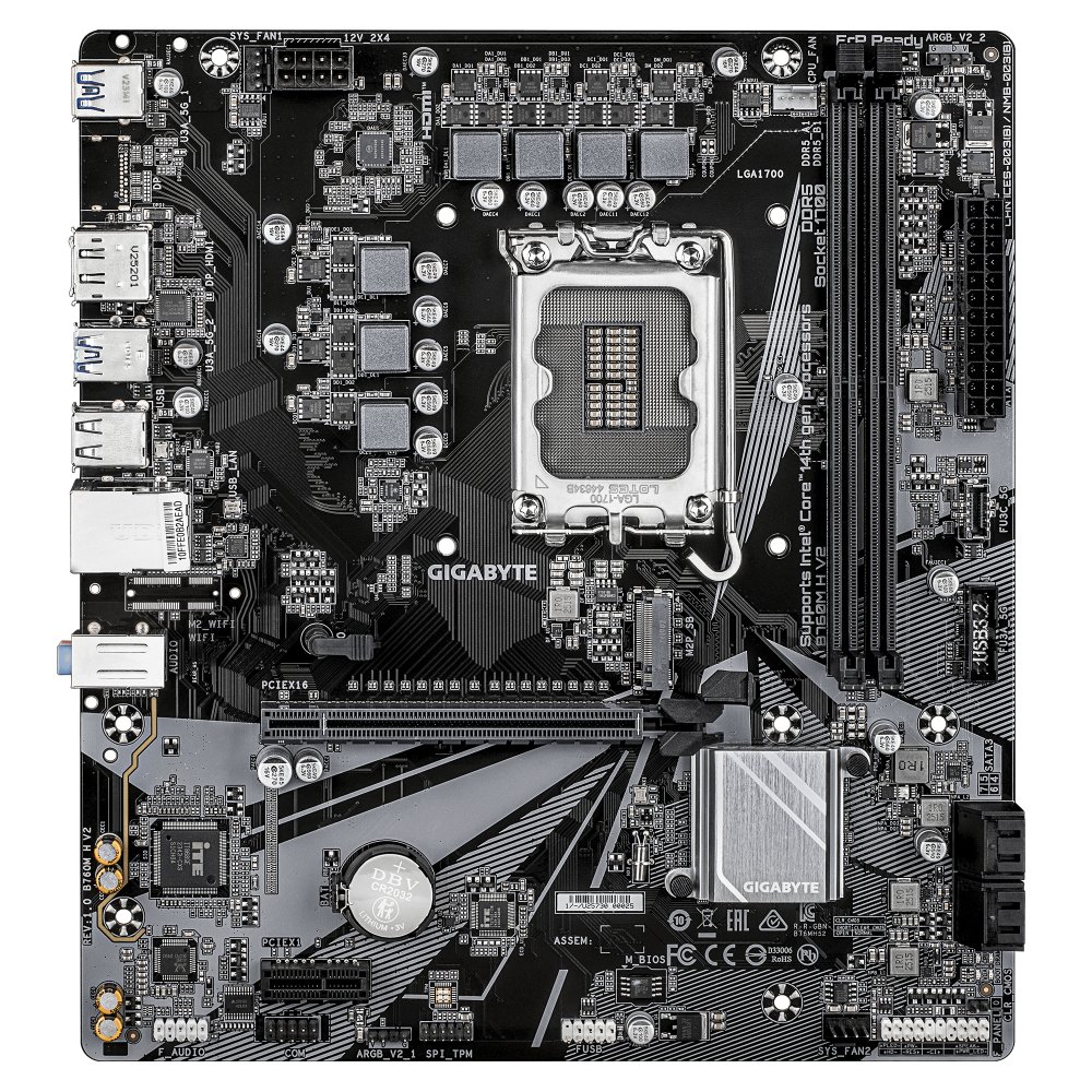 GIGABYTE B760M H V2 LGA1700 4xDDR5 4xSATA 1xM.2