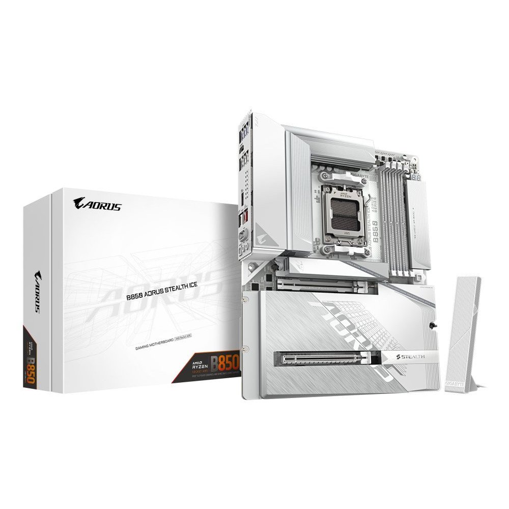GIGABYTE B850 A STEALTH ICE AM5 MB 4xDDR5 2xSATA 3xM.2
