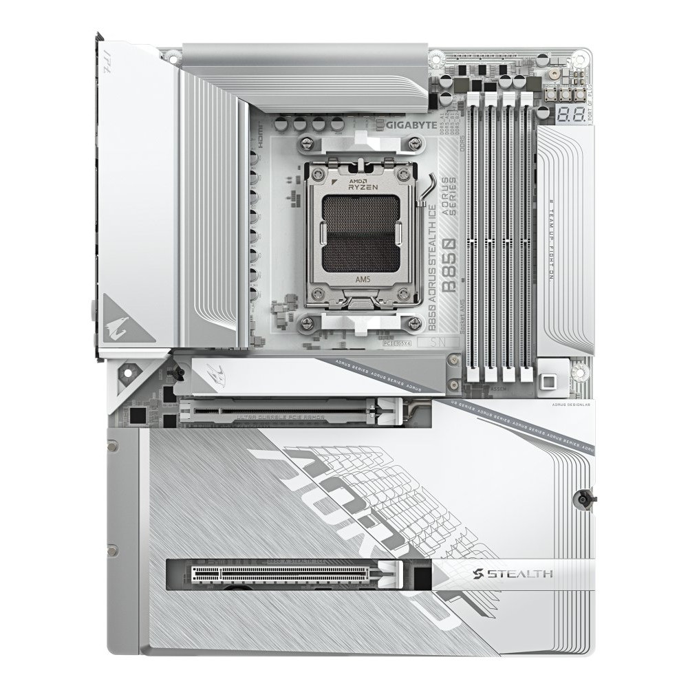 GIGABYTE B850 A STEALTH ICE AM5 MB 4xDDR5 2xSATA 3xM.2