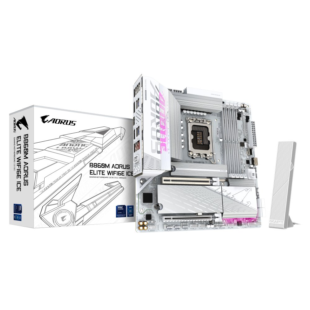 GIGABYTE B860M A ELT WF6E ICE LGA1851 MB 4xDDR5 4xSATA 3xM.2