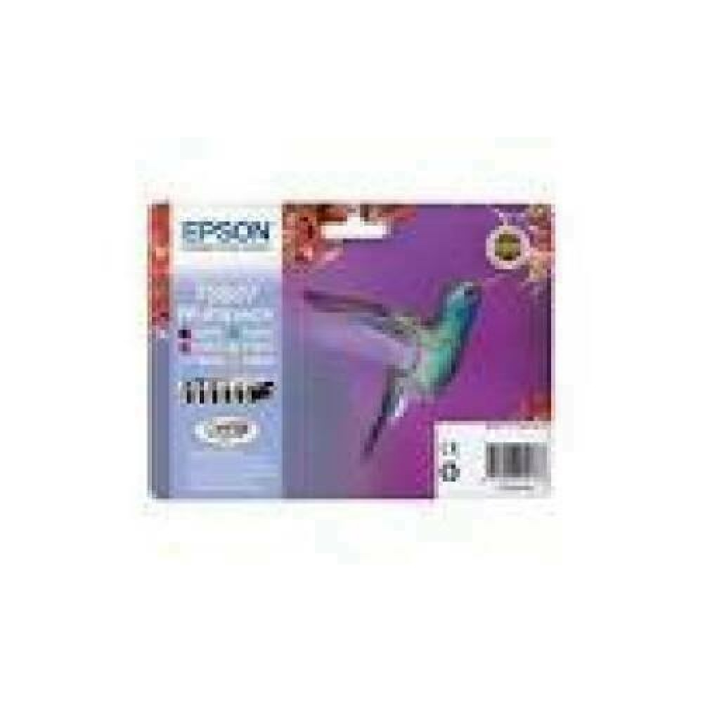 EPSON T0807 ink cartridge black and five colour standard capacity black and colour: 7.4ml 6-pack blister without alarm