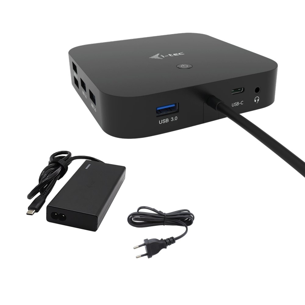 I-TEC USB-C Dual Display MST DS 1xDP 1xHDMI 1xGLAN 3xUSB 3.0 2xUSB 2.0 1xUSB-C-Datei 1xAudio/Mic Jack 1x65W USB-C PD+Charger 77W