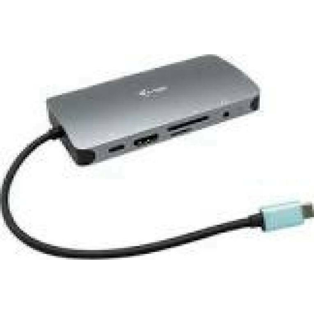 I-TEC USB-C Metal Nano Dock 1xHDMI 1xVGA 1xSD 1xmicroSD 1xGLAN 1xAudio/Mic 3xUSB 3.1 1xUSB-C Data 1xUSB-C PD, Optional Power Supply