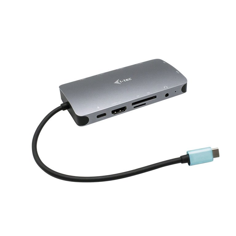 I-TEC USB-C Metal Nano Dock 1xHDMI 1xVGA 1xSD 1xmicroSD 1xGLAN 1xAudio/Mic 3xUSB 3.1 1xUSB-C Data 1xUSB-C PD, Optional Power Supply