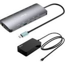 I-TEC USB-C Metal NanoDock 2xHDMI 1xUSB-C Video 1xGLAN 1xAudio/Mic 1xSD/microSD 1xUSB 3.2 3xUSB-C 3.2 Gen2 2xUSB 2.0 PD140W+charger