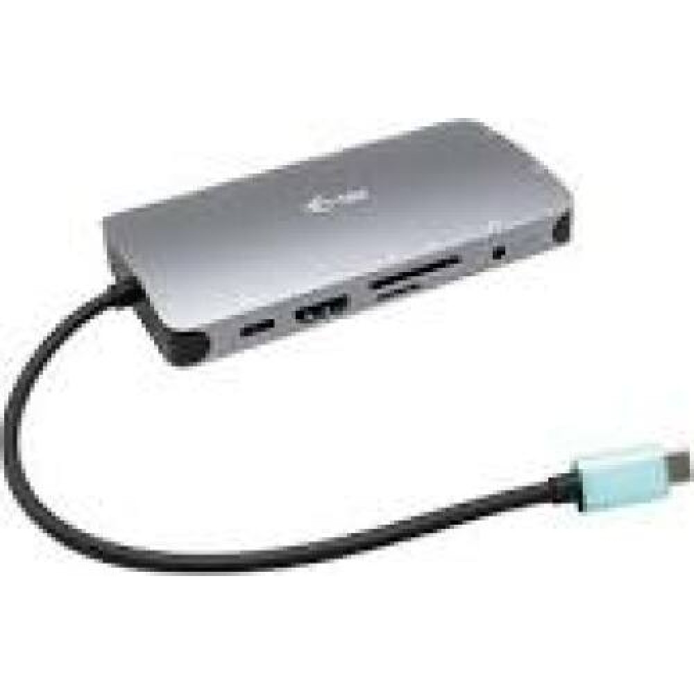 I-TEC USB-C Metal Dock 1xHDMI 1xVGA 1xSD+1xmicroSD Card reader 1xGLAN 1xAudio/Mic 3xUSB 3.1 1xUSB-C Data 1xUSB-C PD + Charger 100W