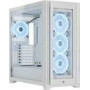 CORSAIR iCUE 5000X RGB QL Edition Tempered Glass Mid-Tower Smart Case White