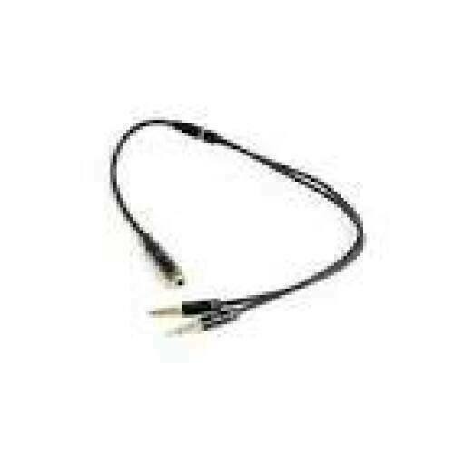 GEMBIRD CCA-418M 3.5mm 4-pin socket to 2x3.5mm stereo plug adapter cable metal black