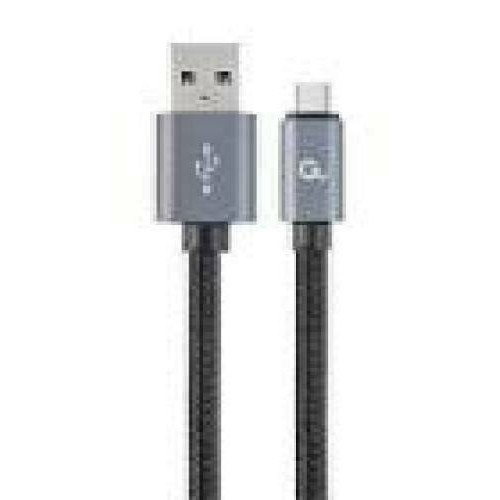 GEMBIRD CCB-mUSB2B-AMCM-6 USB 2.0 cable to type-C cotton braided metal connectors 1.8m black