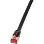 LOGILINK CF2103S - Patch Cable Flat Cat.6 Shielded (PIMF) SlimLine Black 15m