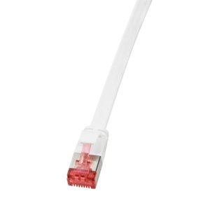 LOGILINK CF2111S - Patch Cable Flat Cat.6 Shielded (PIMF) SlimLine white 20m