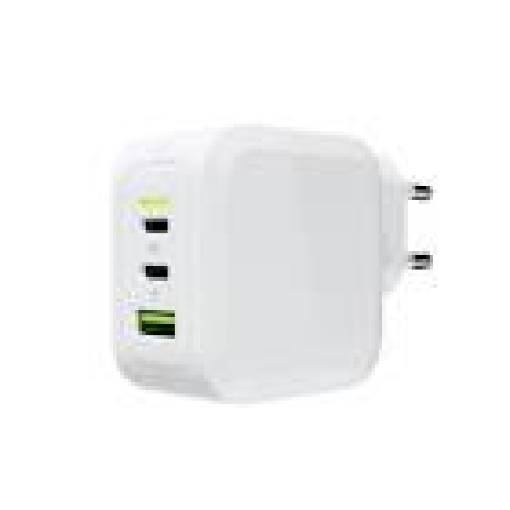 GREEN CELL charger PowerGaN 65W WHITE 2x USB-C PD