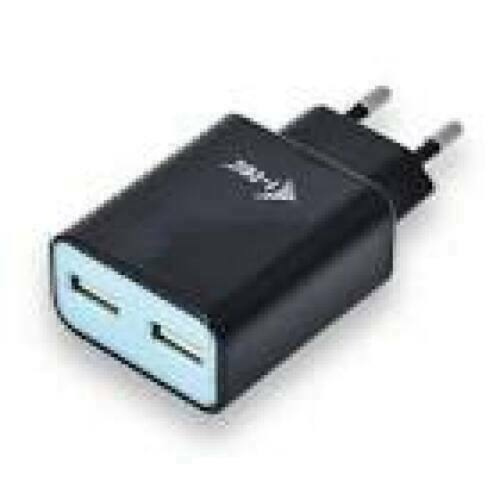 I-TEC Power Charger for USB Device Dual power adaptor 2.4A Black USB also for Apple iPad 1/2/3/4 iPad mini and iPhone