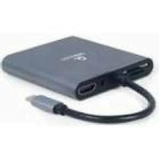 GEMBIRD A-CM-COMBO6-02 Multi Port Adapter USB Type C 6in1 Hub + HDMI + card reader