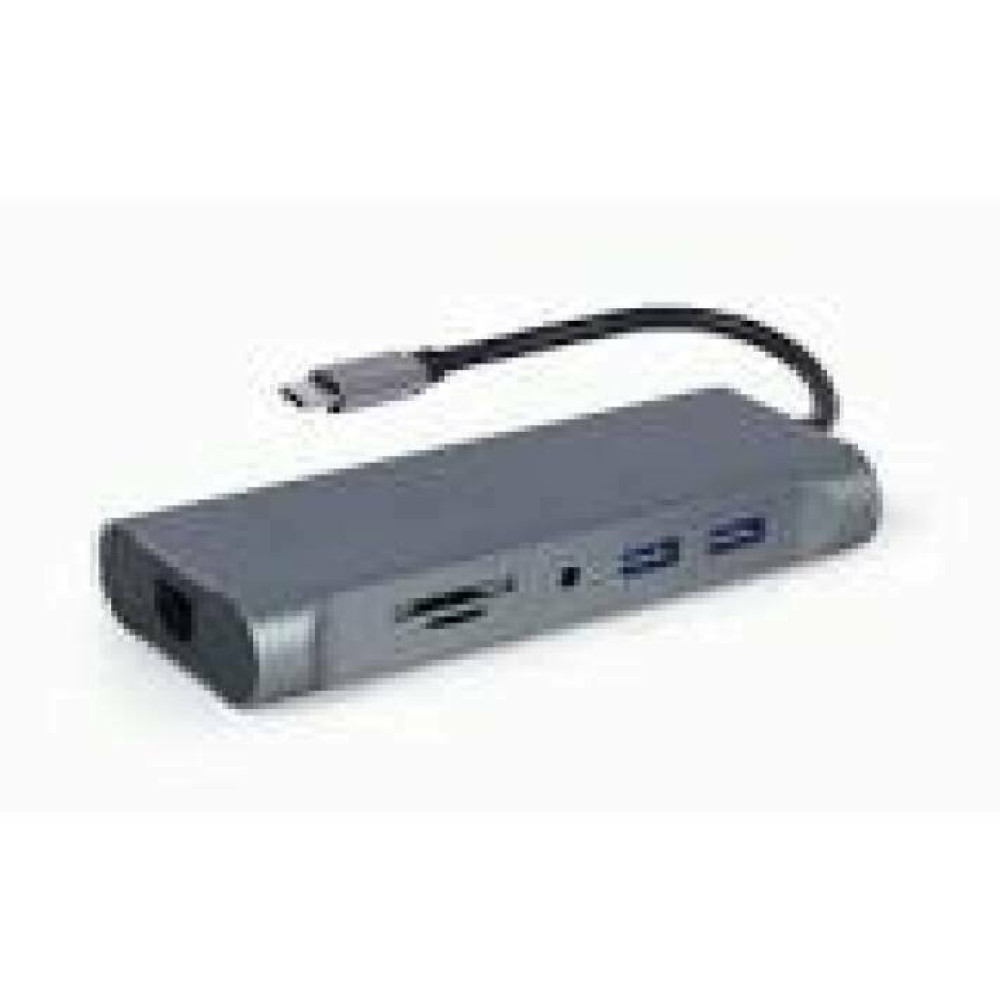 GEMBIRD A-CM-COMBO7-01 Multi Port Adapter USB Type C Hub3.0 HDMI VGA PD card reader stereo audio space grey