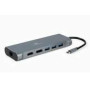 GEMBIRD A-CM-COMBO8-01 USB Type C 8in1 multi port adapter Hub 3.0 HDMI DisplayPort VGA PD card reader LAN stereo