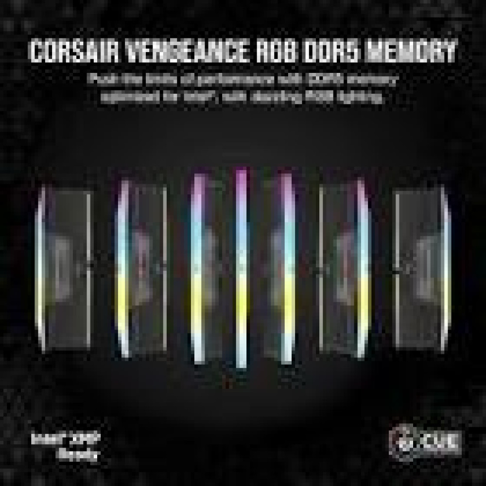 CORSAIR VENGEANCE RGB 32GB 2x16GB DDR5 6000MHz DIMM CL38-44-44-96 1.35V Std PMIC Intel XMP Memory Black