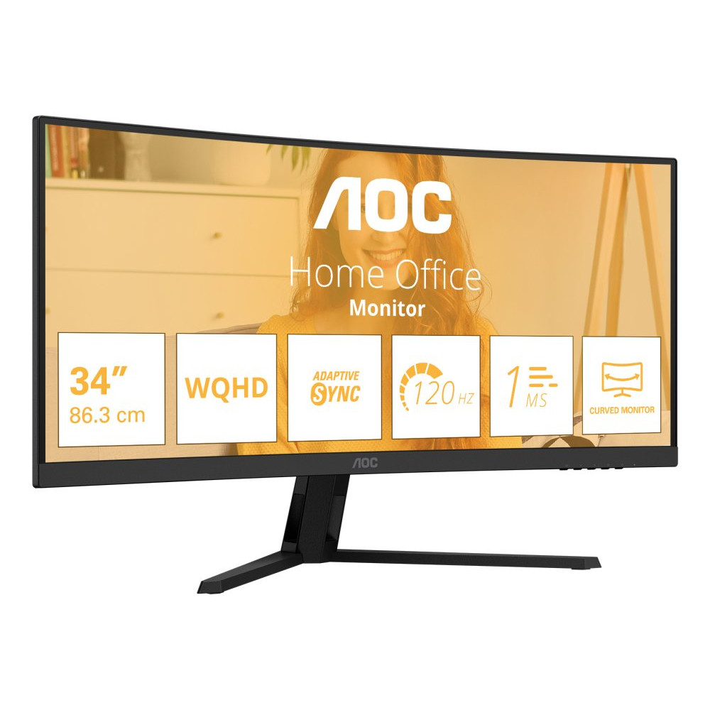 AOC CU34B3E 34inch Curved 21:9 VA 120Hz 3440x1440 HDMI 2.0 DP 1.4