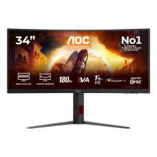 AOC CU34G4CA 34inch 3440x1440 Fast VA Flat H/A 130 MM AOC G4 21:9 1500R WQHD 180Hz FastVA 1ms GtG HDR400 HAS USBC 90W USB HUB