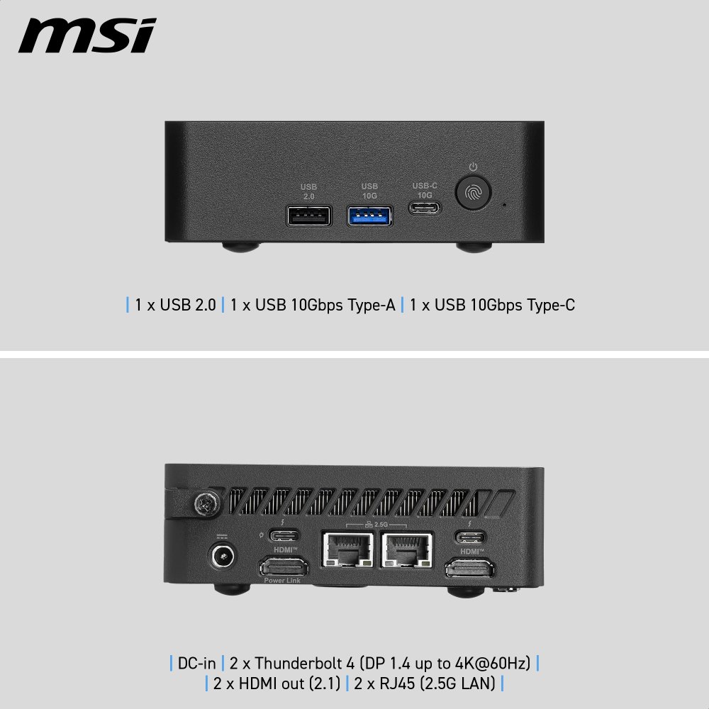 MSI Cubi NUC AI+ 3MG-003BEU Intel Core Ultra 9 386H Wifi 7 120W PSU