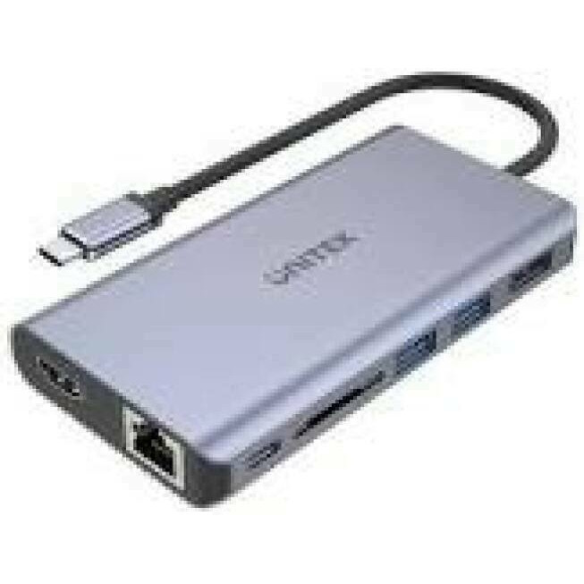 UNITEK D1056A Hub USB-C 2x USB 3.1 HDMI DP RJ45 SD Reader