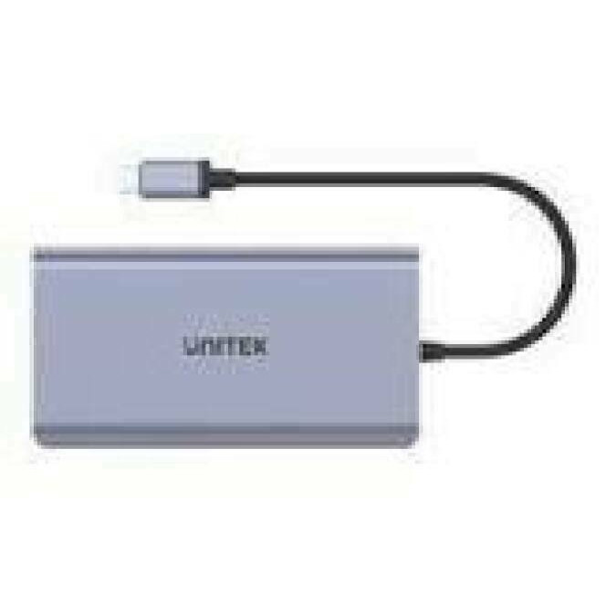 UNITEK D1056A Hub USB-C 2x USB 3.1 HDMI DP RJ45 SD Reader