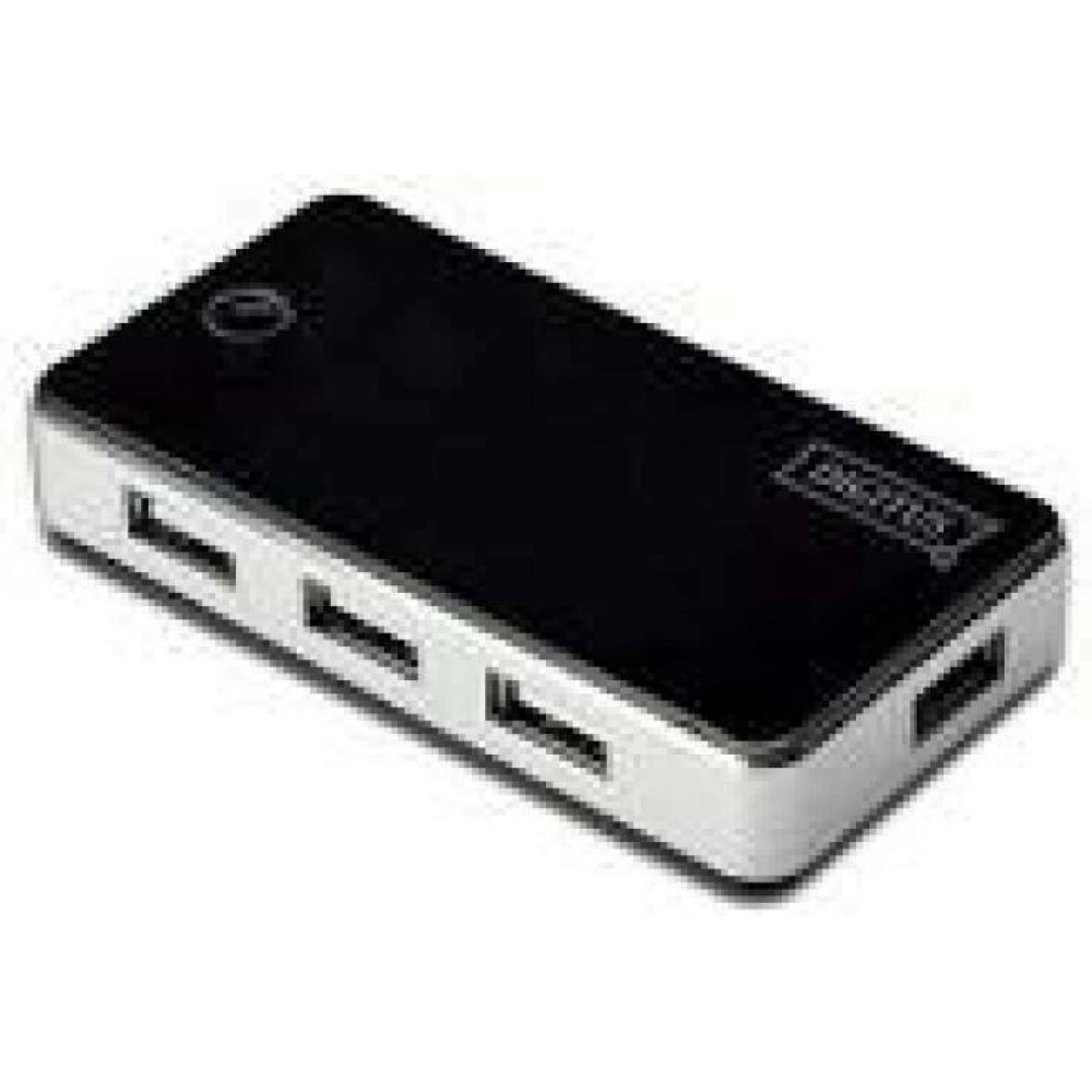 DIGITUS USB2.0 Hub 7-port 7xUSB A/F 1xUSB mini incl. power supply 5V DC 3.5A and USB cable black