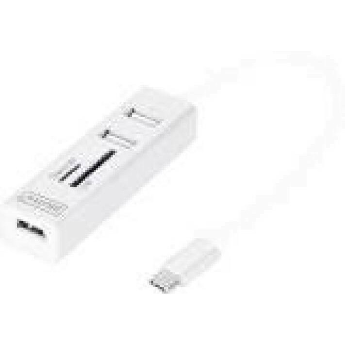 DIGITUS USB 2.0 Type C HUB with Cardreader 3x USB 2.0. 1x SD 1x MicroSD Port Aluminium housing