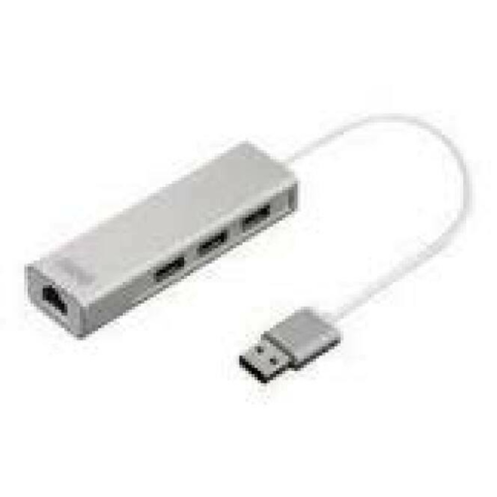 DIGITUS USB3.0 3-Port HUB GLAN Adapter 3xUSB A/F 1xUSB A/M 1xRJ45 LAN
