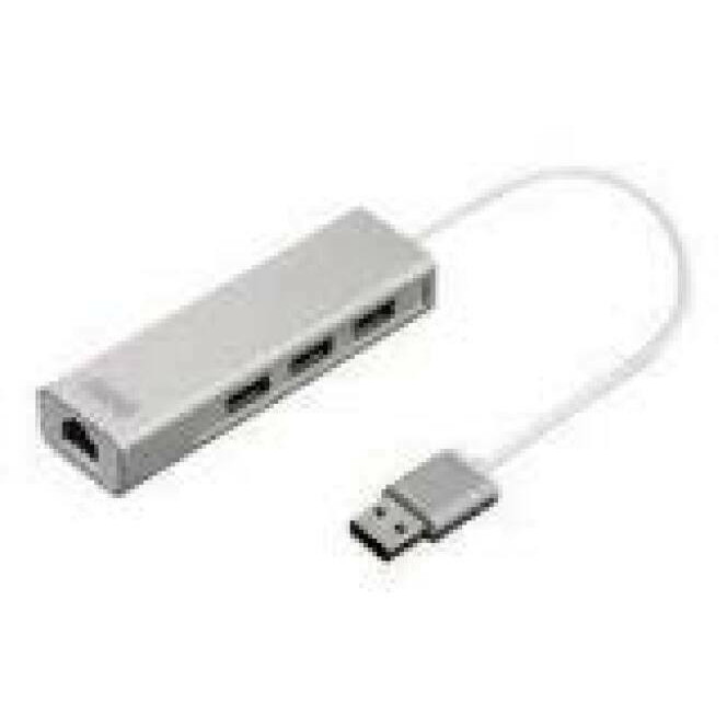 DIGITUS USB3.0 3-Port HUB GLAN Adapter 3xUSB A/F 1xUSB A/M 1xRJ45 LAN