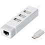 DIGITUS USB 2.0 3-port hub + Fast Ethernet LAN-Adapter with Typ C connector
