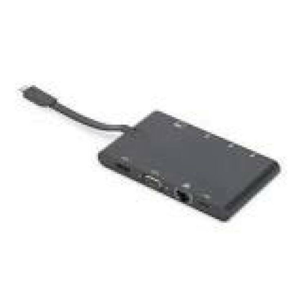 DIGITUS Universal Travel Docking Station USB 3.1 Type C 4K HDMI VGA 2x USB-C 2x USB3.0 RJ45 MicroSD SD/MMC black