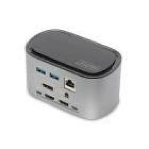 DIGITUS DA-70889 11 Port USB-C Dock with SSD Enclosure 2xHDMI DP 4xUSB-A 2x USB-C RJ45 AC M.2 SSD