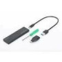DIGITUS External SSD Enclosure USB 3.0 - M2 NGFF aluminum housing black