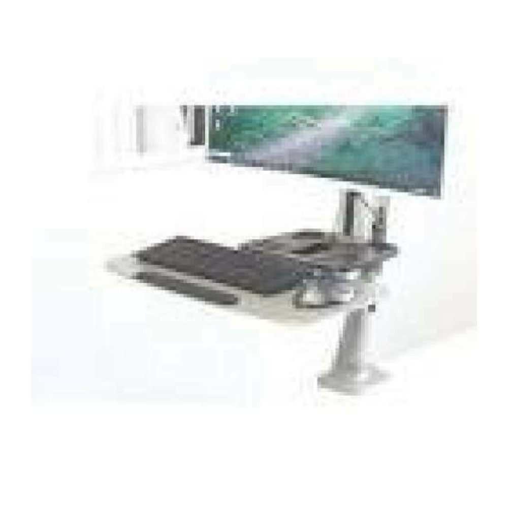 DIGITUS Sit-Stand workstation for desktop mount VESA 75x75mm 100x100mm with keyboard holder max.8Kg