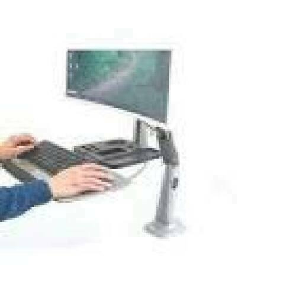 DIGITUS Sit-Stand workstation for desktop mount VESA 75x75mm 100x100mm with keyboard holder max.8Kg