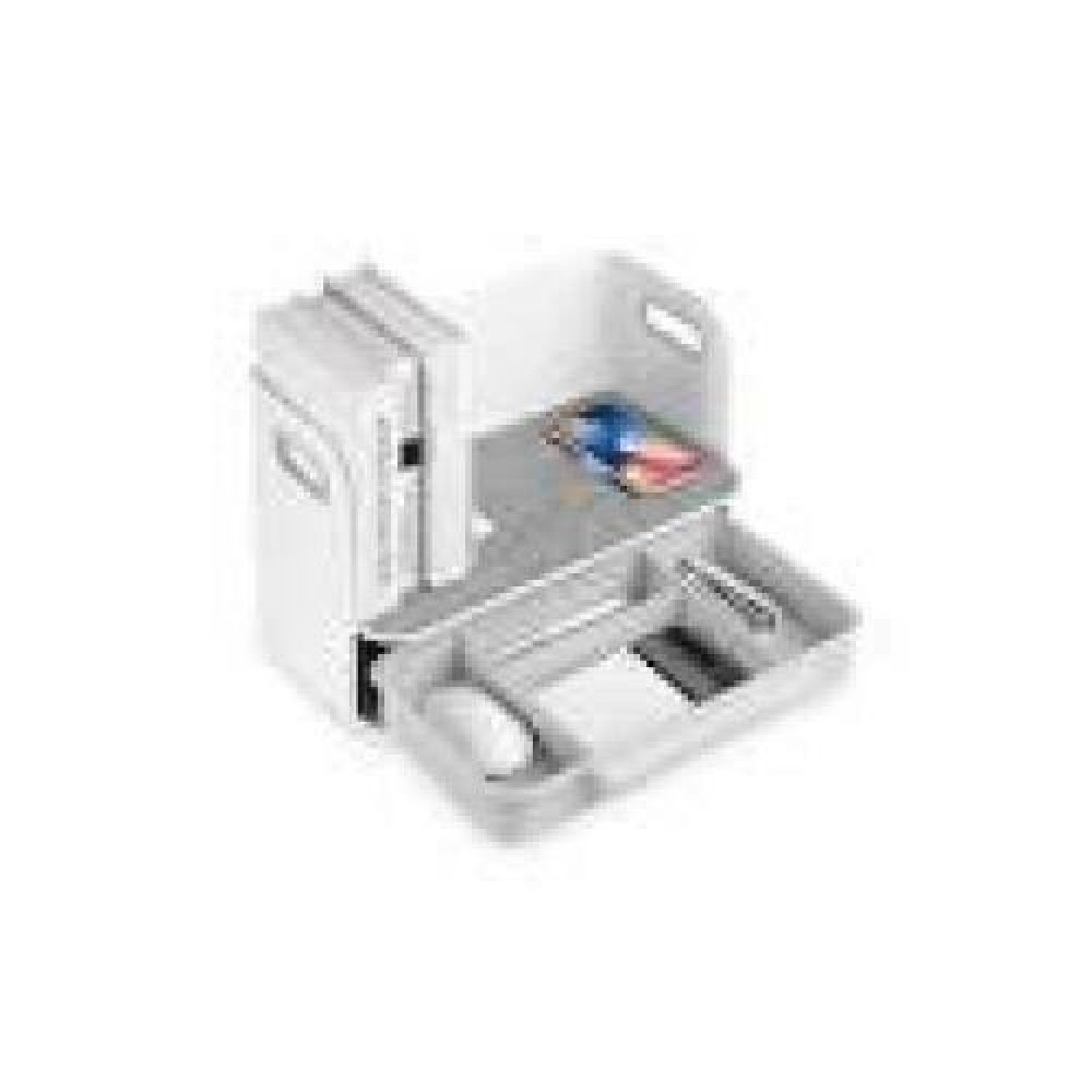 DIGITUS Desk organizer with storage drawer + QI Charger white/grey