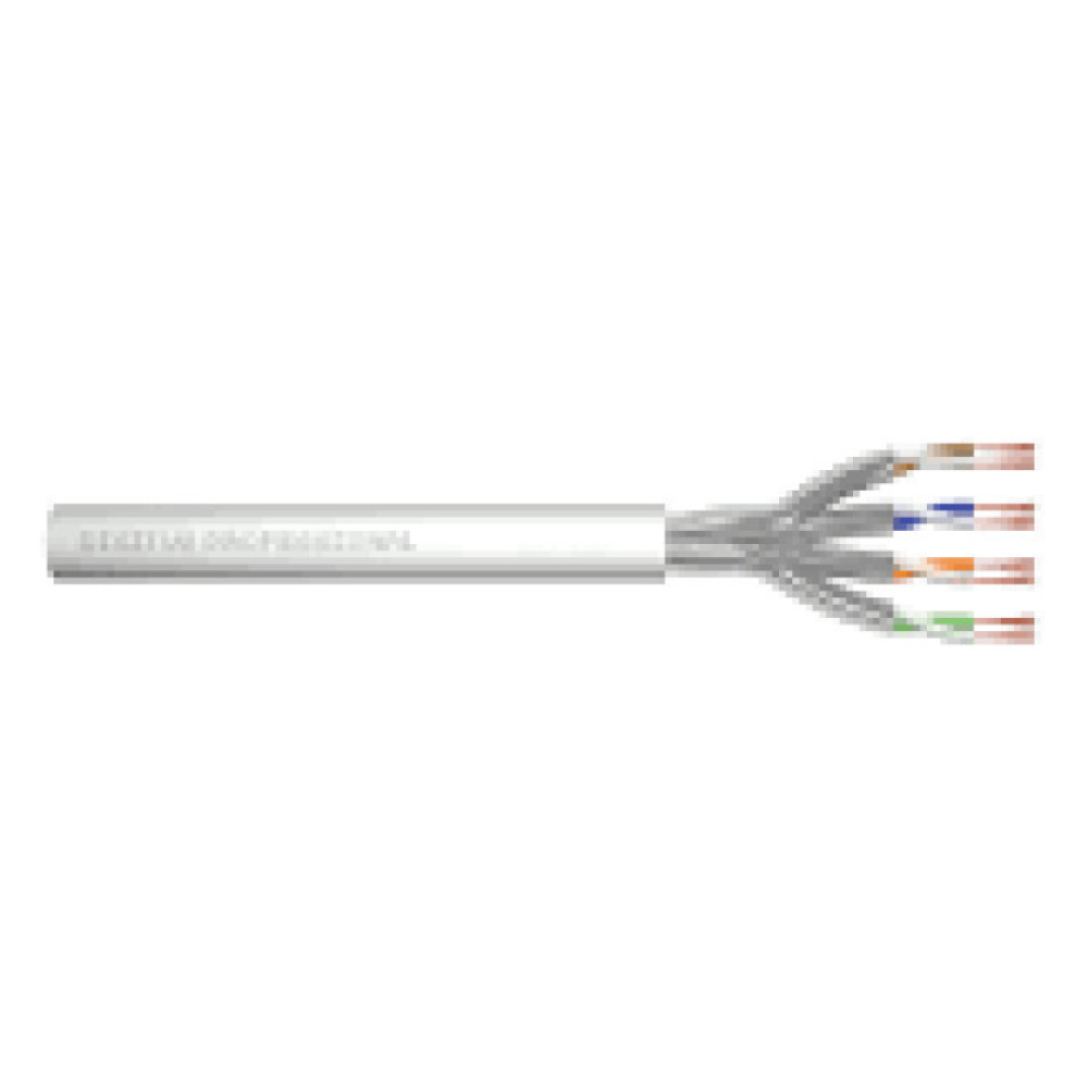 DIGITUS CAT 6A U-FTP patch cable raw length 100 m paper box AWG 27/7 LSZH simplex color grey