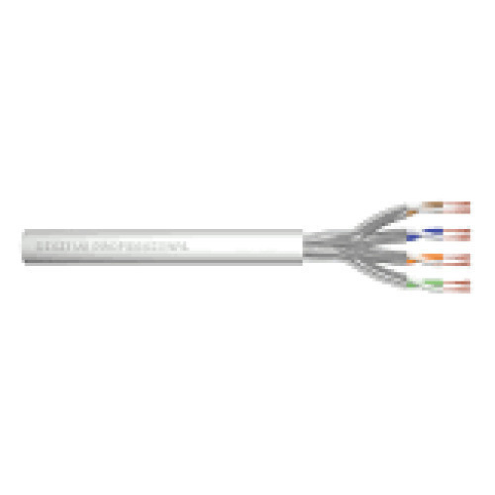 DIGITUS CAT 6A U-FTP patch cable raw length 305 m paper box AWG 27/7 LSZH simplex color grey