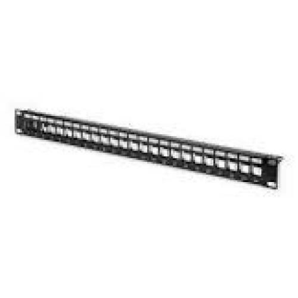 DIGITUS Patch Panel Case 1U for Keystone Module 24-Port 19Inch for RJ45 and LWL module black RAL 9005
