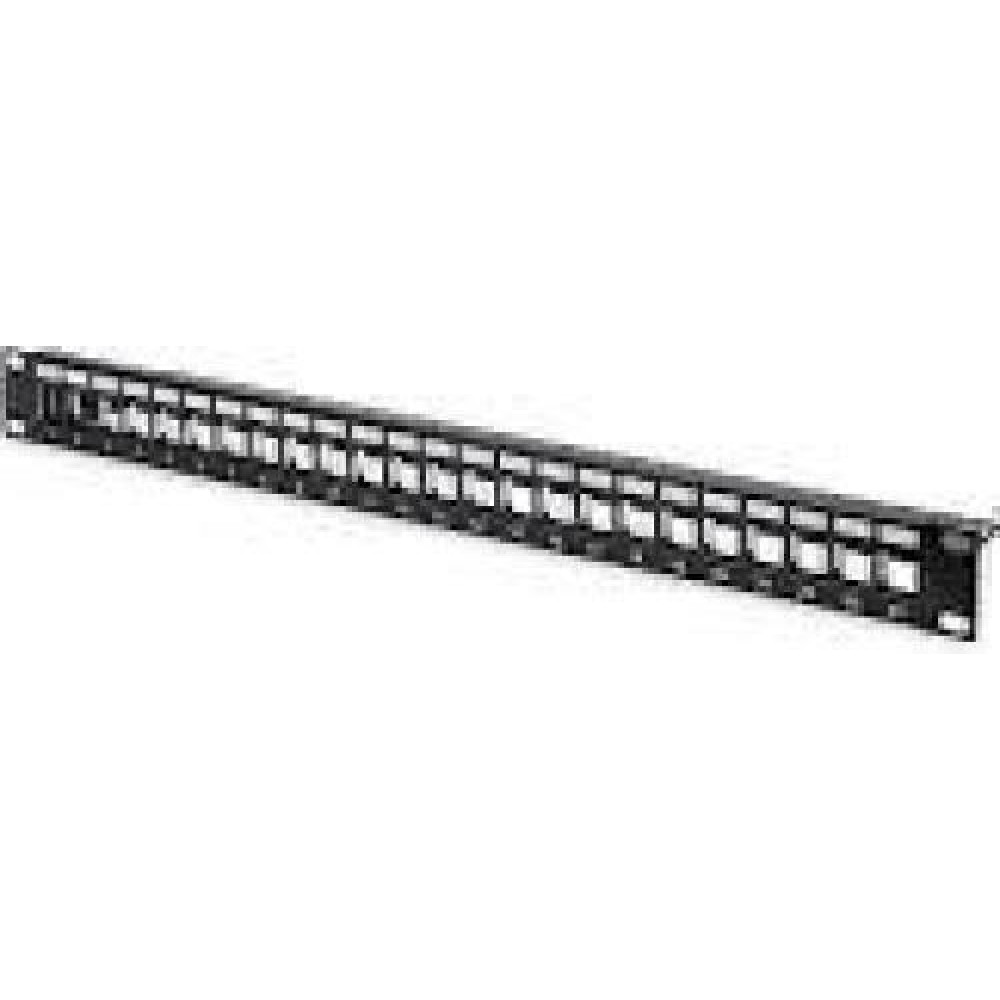 DIGITUS Patch Panel Case 1U for Keystone Module 24-Port 19Inch for RJ45 and LWL module black RAL 9005