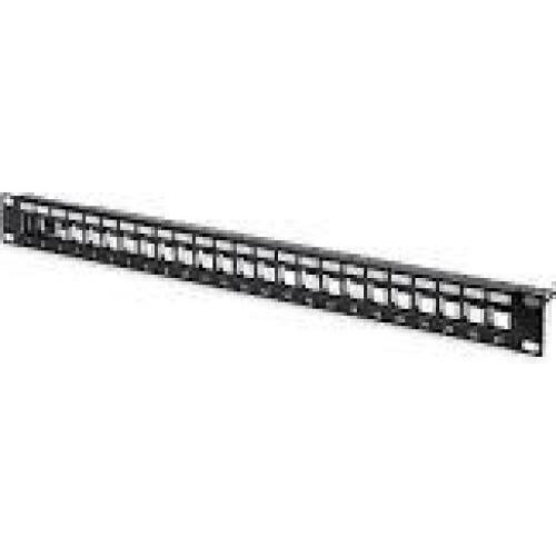 DIGITUS Patch Panel Case 1U for Keystone Module 24-Port 19Inch for RJ45 and LWL module black RAL 9005