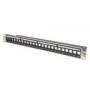 DIGITUS Modular patch panel shielded 24 port blank 1U rack mount color black transparent logo fields
