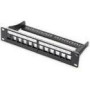 DIGITUS Modular Patch Panel shielded 12-port Blank 1U 10inch 10in Rack Mount Color black RAL 9005