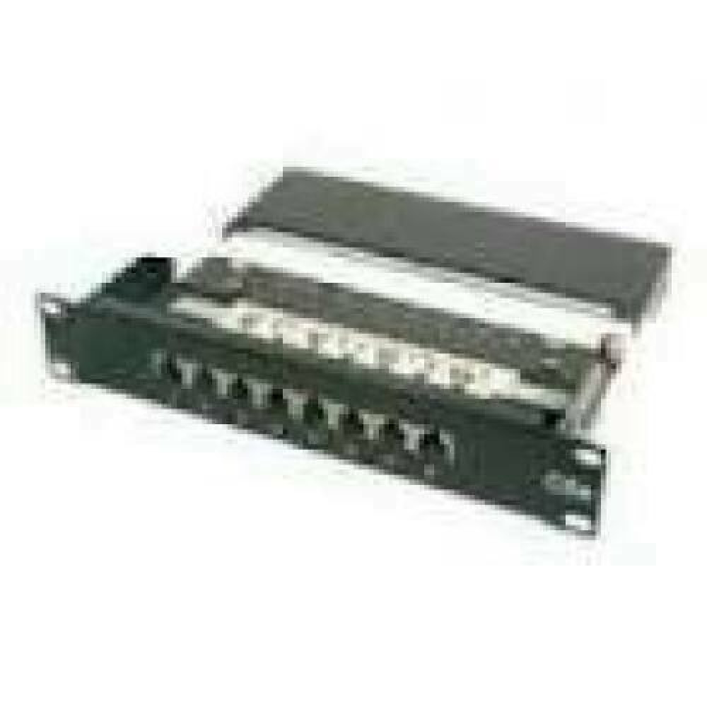 DIGITUS CAT 5e Class D Patch Panel unshielded 8-port RJ45 8P8C LSA 1U 254mm 10in Rack Mount color black RAL 9005