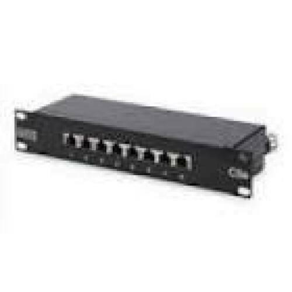 DIGITUS CAT 5e Class D Patch Panel unshielded 8-port RJ45 8P8C LSA 1U 254mm 10in Rack Mount color black RAL 9005