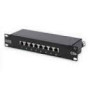 DIGITUS CAT 5e Class D Patch Panel unshielded 8-port RJ45 8P8C LSA 1U 254mm 10in Rack Mount color black RAL 9005